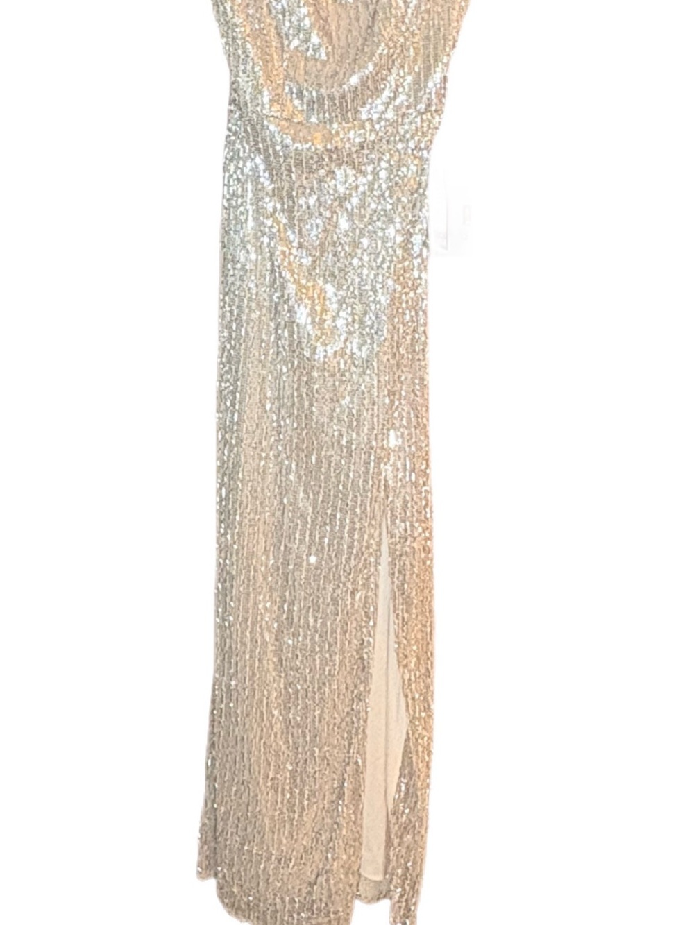 Betsy & Adam Strapless Sequin Gown Champagne Gold Size 10 NWT - Picture 2 of 11